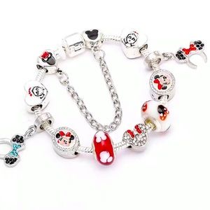 New Disney 925 Silver Mickey Mouse Charm Bracelet